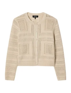 Pure Cotton Open Knit Button Front Cardigan