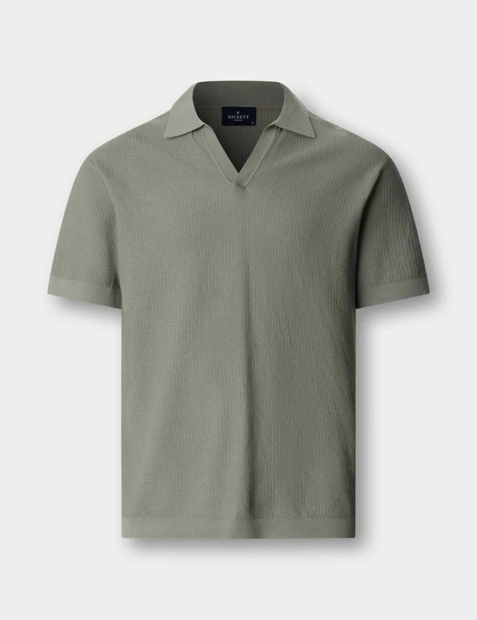 Pure Cotton Open Neck Knitted Polo Shirt