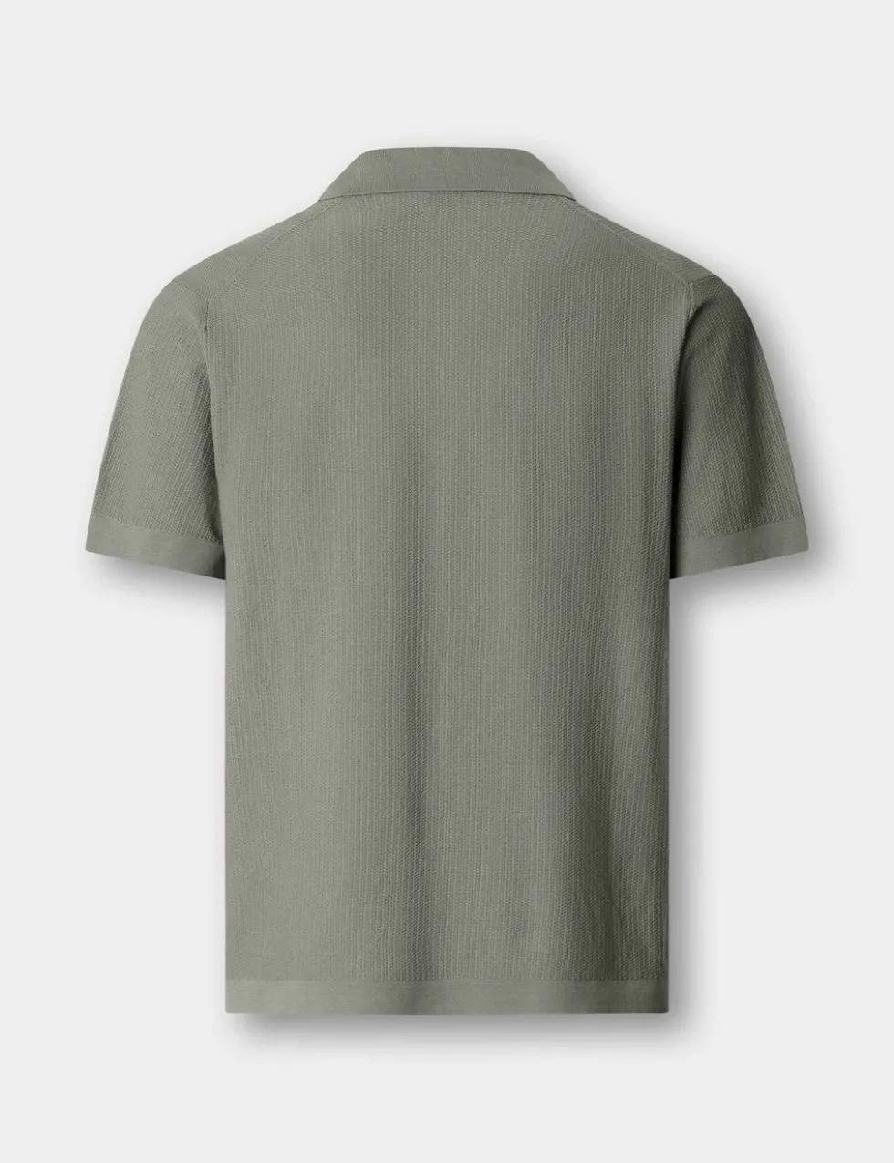 Pure Cotton Open Neck Knitted Polo Shirt