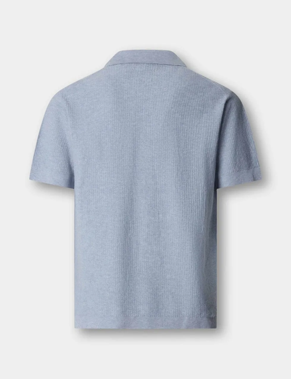 Pure Cotton Open Neck Knitted Polo Shirt