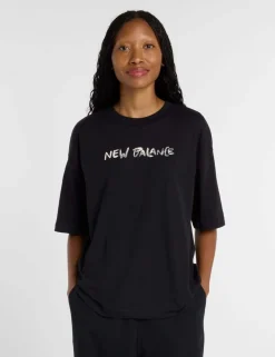 Pure Cotton Oversized Script Graphic T-Shirt