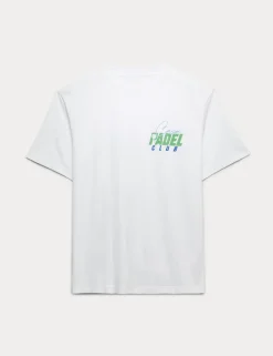 Pure Cotton Padel Graphic Crew Neck T-Shirt