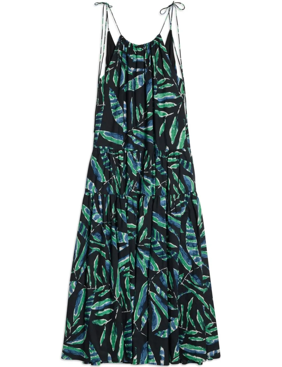 Pure Cotton Painterly Palm Maxi Dress
