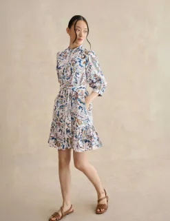 Pure Cotton Paisley Mini Tiered Dress