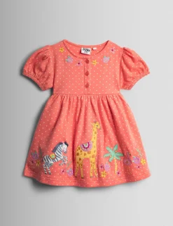 Pure Cotton Patterned Round Neck Dress