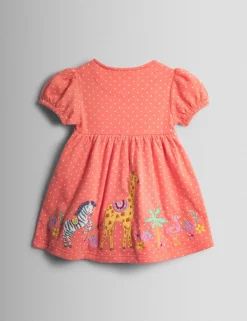 Pure Cotton Patterned Round Neck Dress