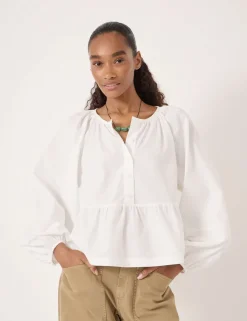 Pure Cotton Peplum Blouse