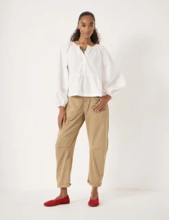 Pure Cotton Peplum Blouse