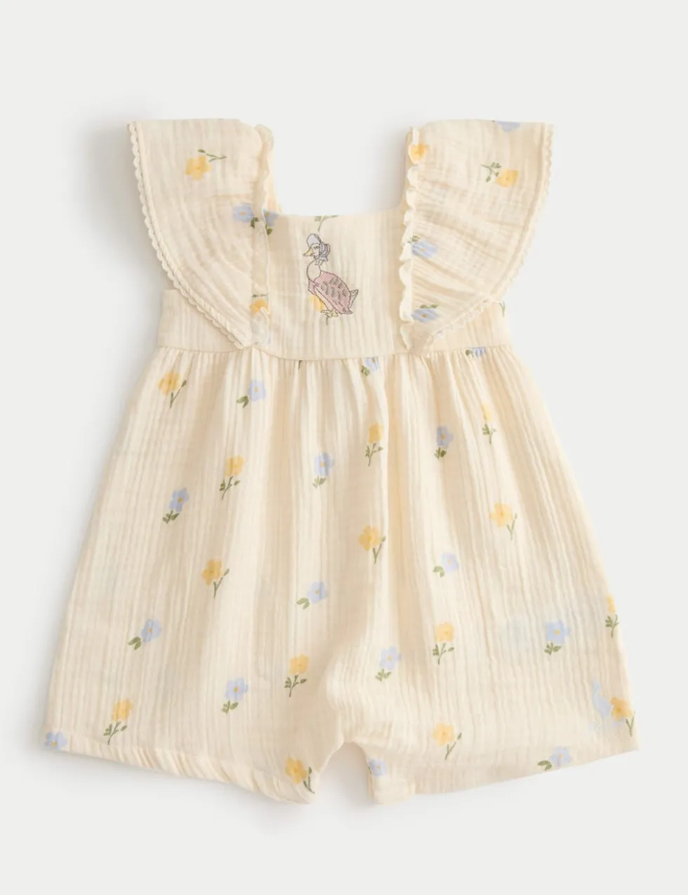 Pure Cotton Peter Rabbit™ Floral Romper (0 Mths-3 Yrs)