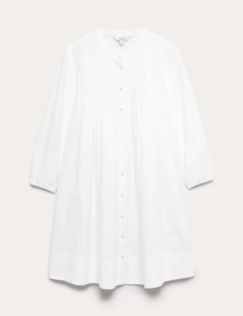 Pure Cotton Pintuck Mini Relaxed Dress