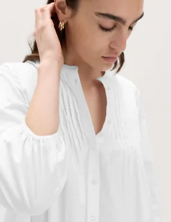 Pure Cotton Pintuck Mini Relaxed Dress
