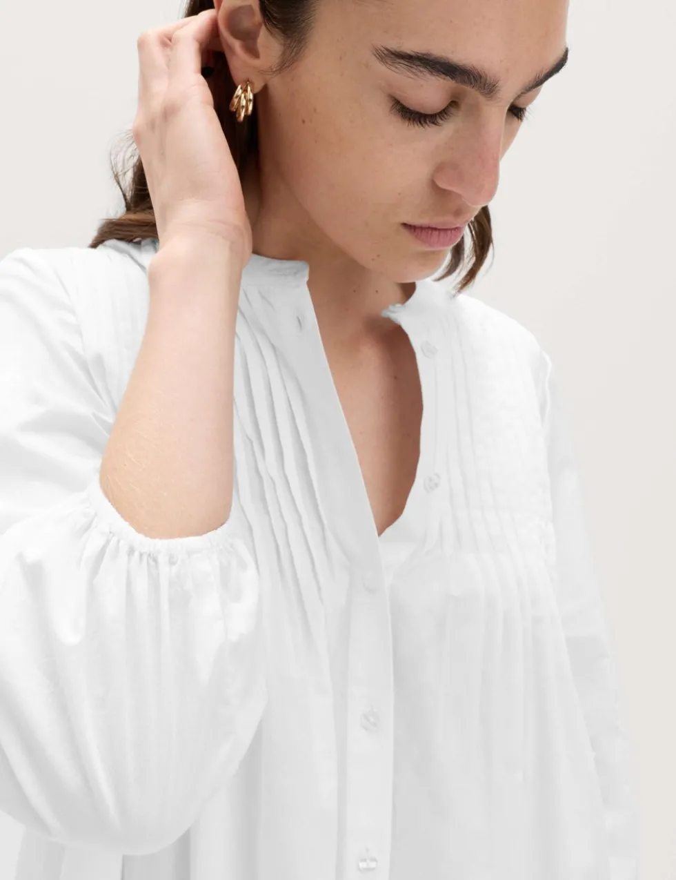 Pure Cotton Pintuck Mini Relaxed Dress