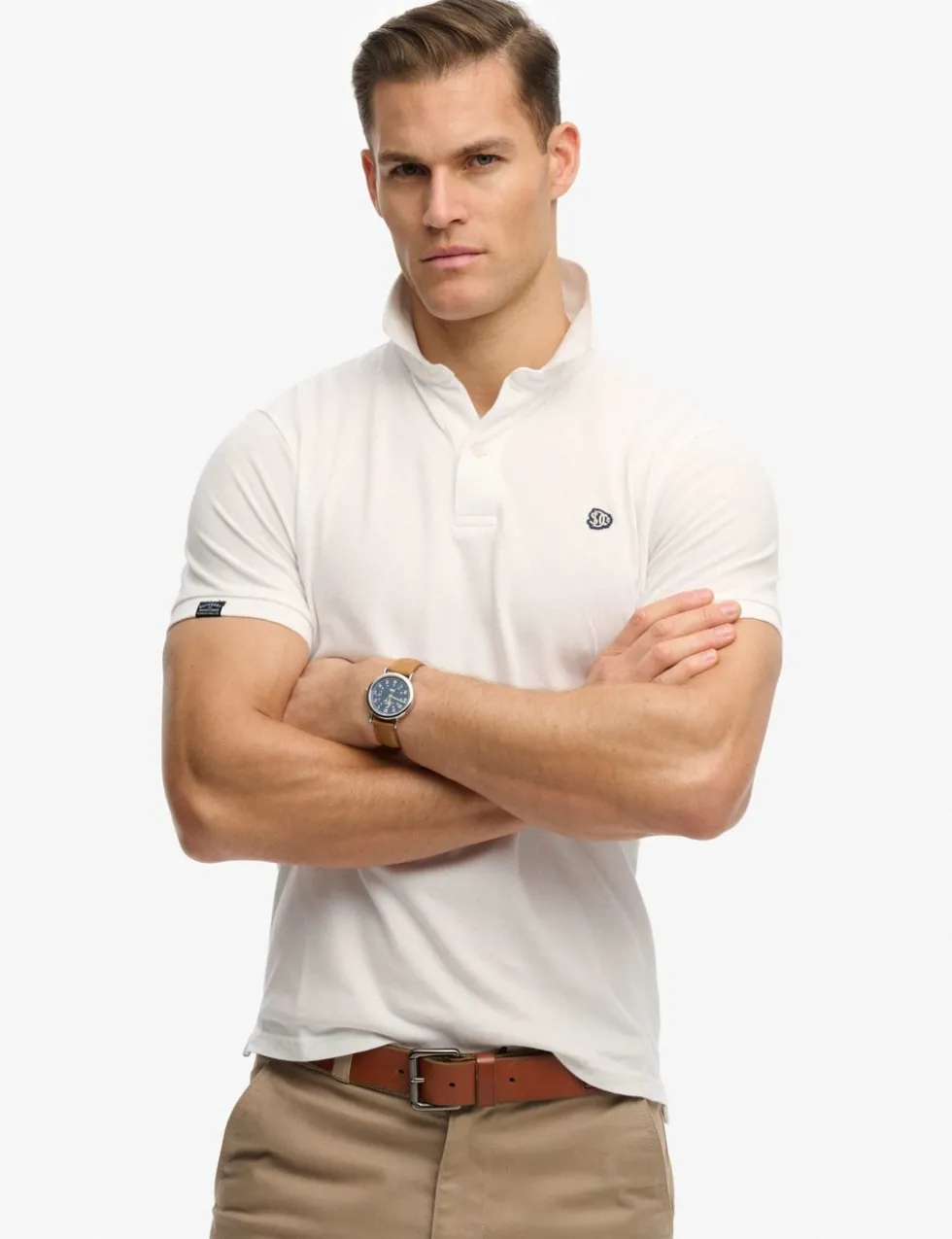 Pure Cotton Pique Logo Patch Polo Shirt