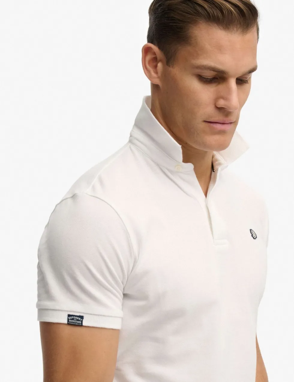 Pure Cotton Pique Logo Patch Polo Shirt