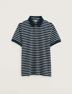 Pure Cotton Pique Striped Polo Shirt