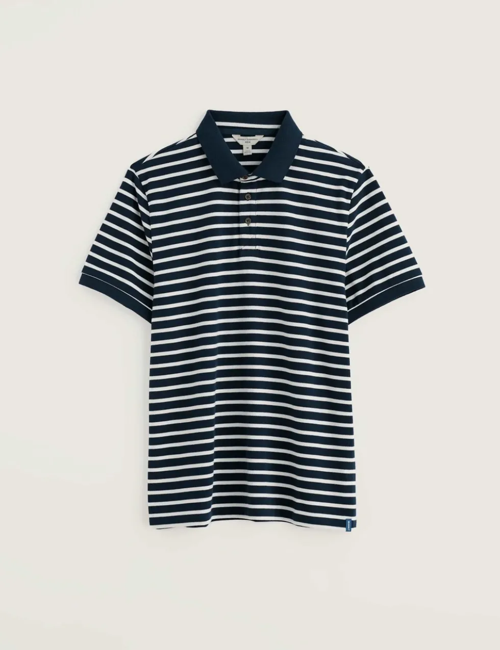 Pure Cotton Pique Striped Polo Shirt