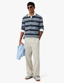 Pure Cotton Pique Striped Rugby Shirt