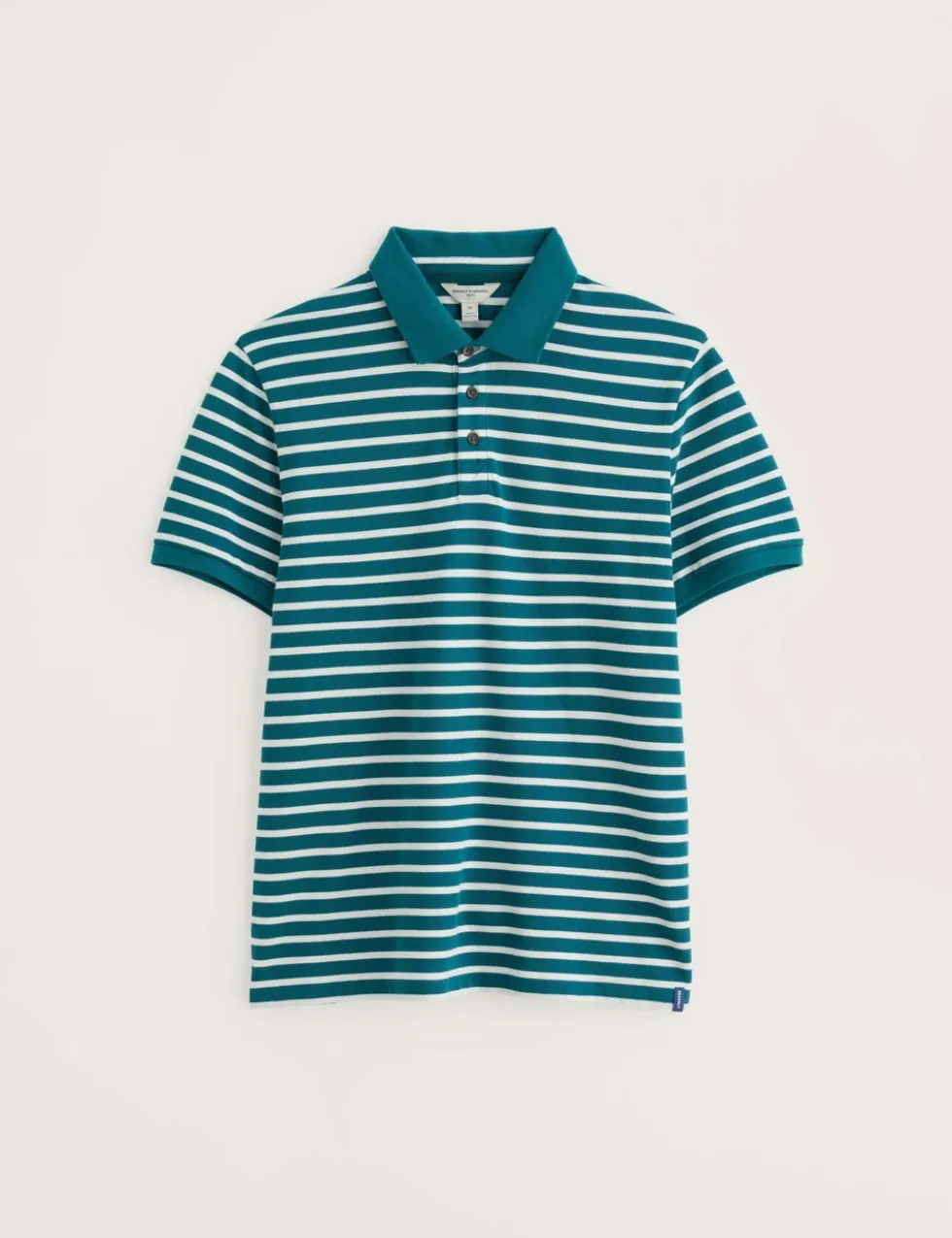 Pure Cotton Pique Striped Polo Shirt