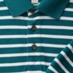 Pure Cotton Pique Striped Polo Shirt