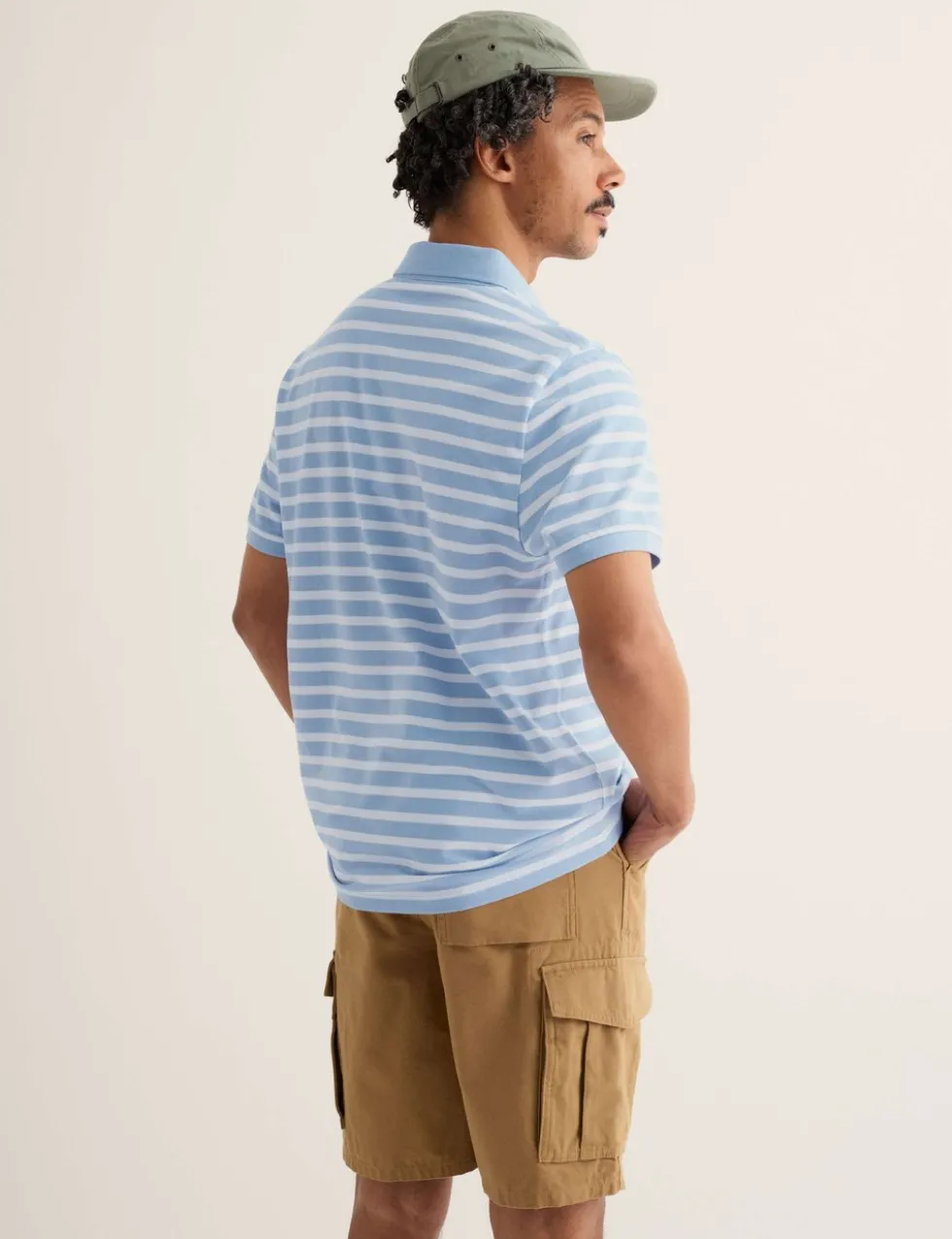 Pure Cotton Pique Striped Polo Shirt