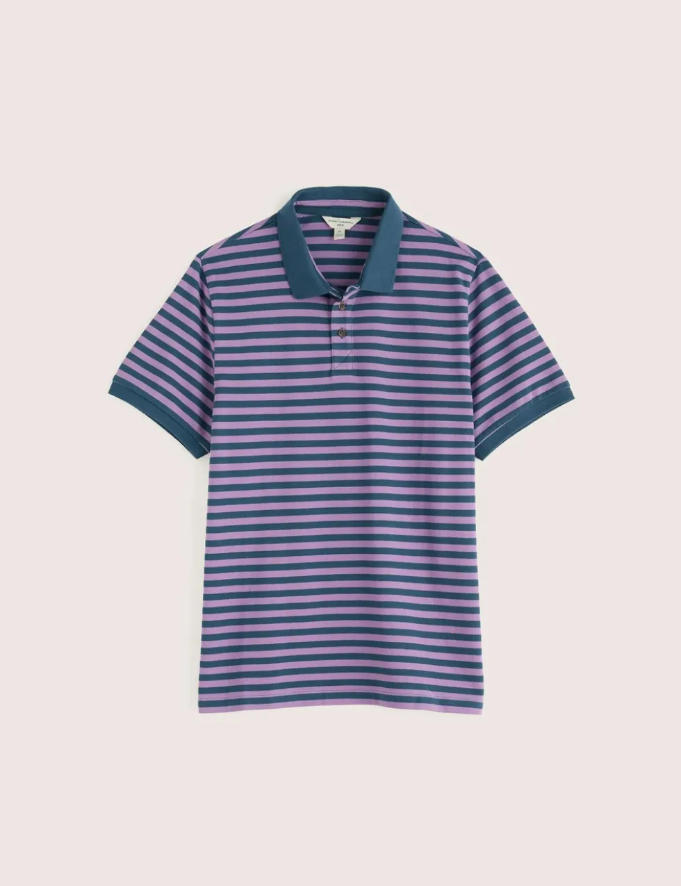 Pure Cotton Pique Striped Polo Shirt