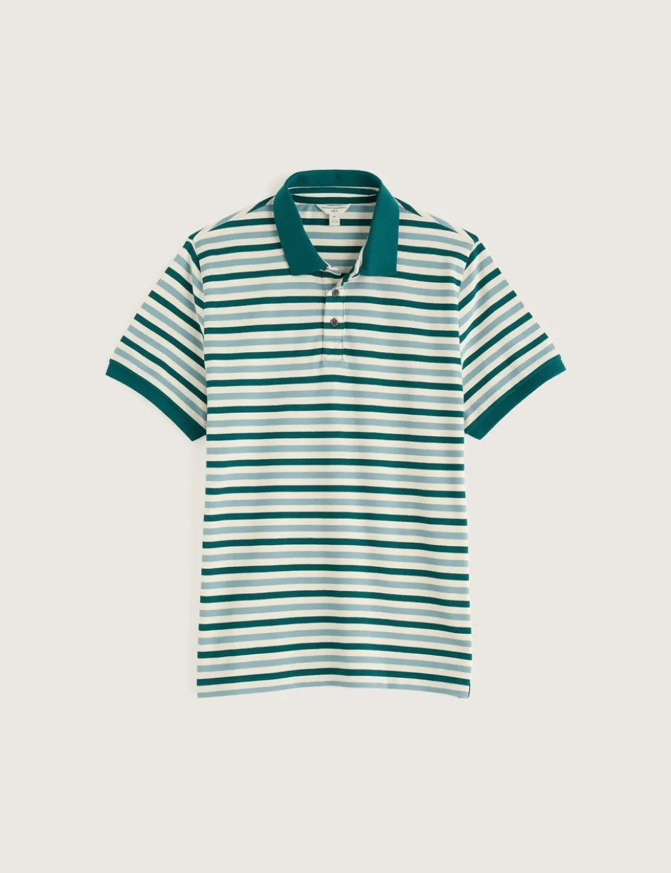 Pure Cotton Pique Striped Polo Shirt