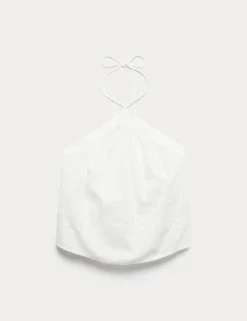 Pure Cotton Placement Cutwork Beach Top