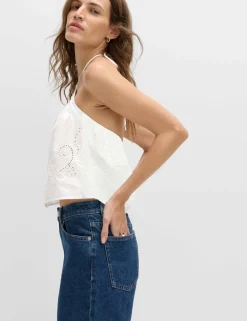 Pure Cotton Placement Cutwork Beach Top
