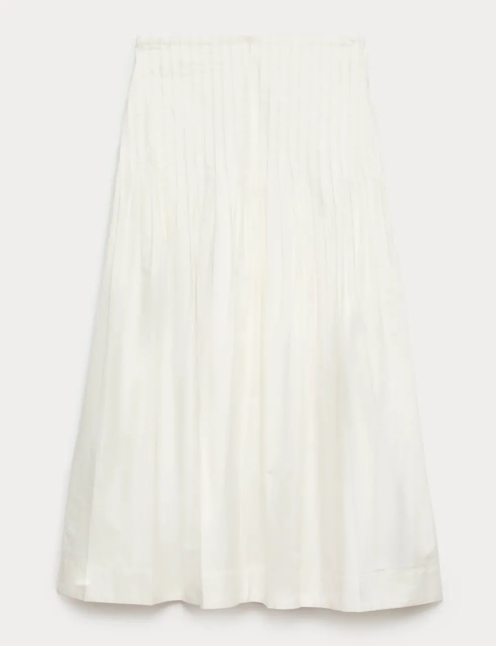 Pure Cotton Pleated Midi A-Line Skirt