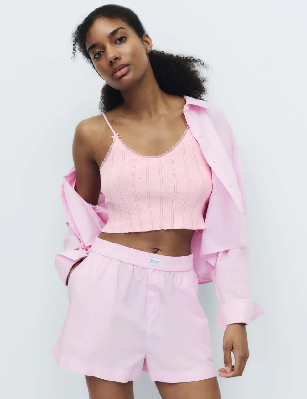 Pure Cotton Pointelle Cami Pyjama Top
