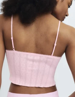 Pure Cotton Pointelle Cami Pyjama Top