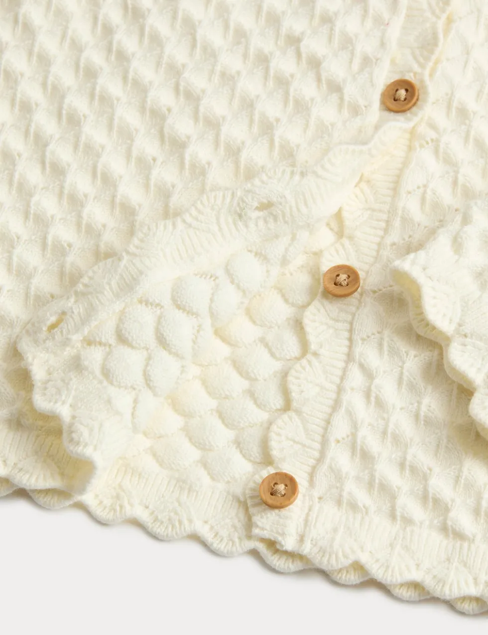 Pure Cotton Pointelle Cardigan (2-8 Yrs)