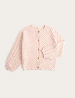 Pure Cotton Pointelle Cardigan (2-8 Yrs)