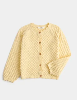Pure Cotton Pointelle Cardigan (2-8 Yrs)