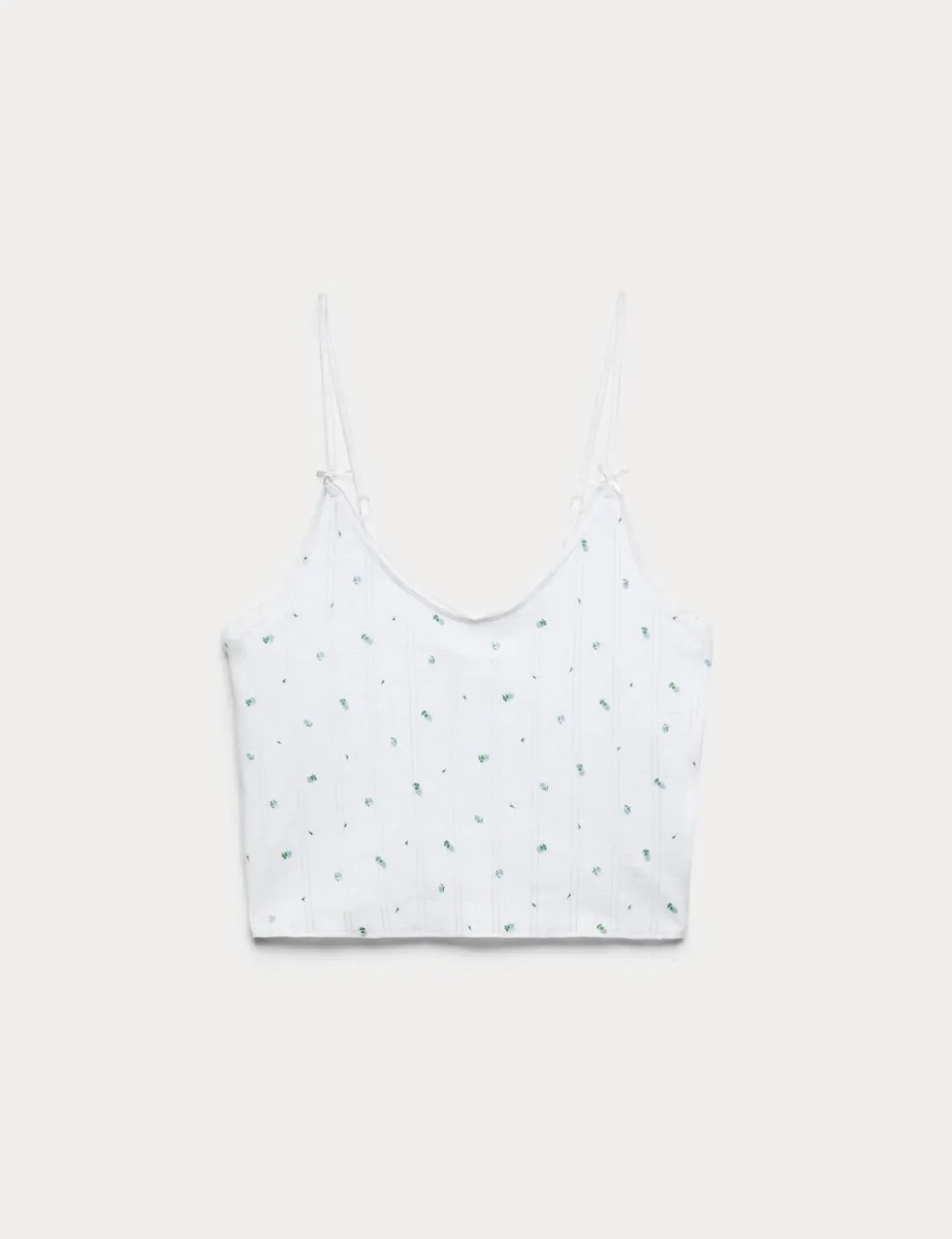 Pure Cotton Pointelle Floral Cami Top