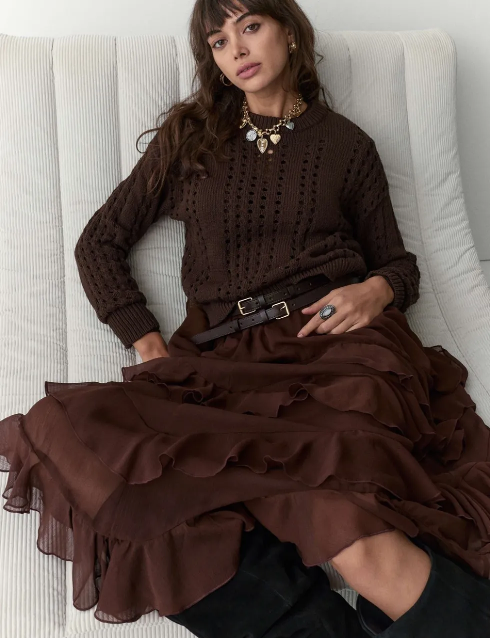 Pure Cotton Pointelle Jumper