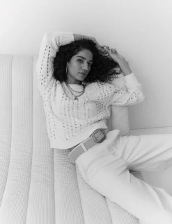 Pure Cotton Pointelle Jumper