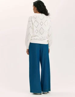 Pure Cotton Pointelle Jumper