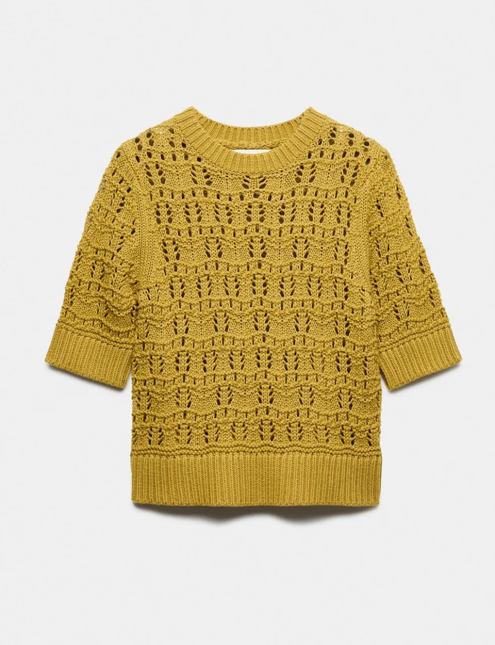 Pure Cotton Pointelle Knitted T-Shirt