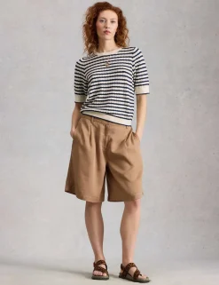 Pure Cotton Pointelle Knitted T-Shirt