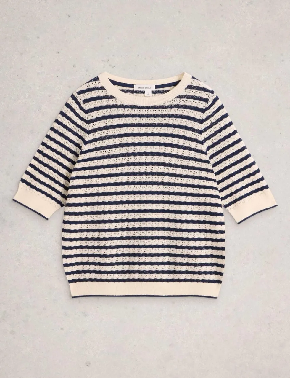 Pure Cotton Pointelle Knitted T-Shirt