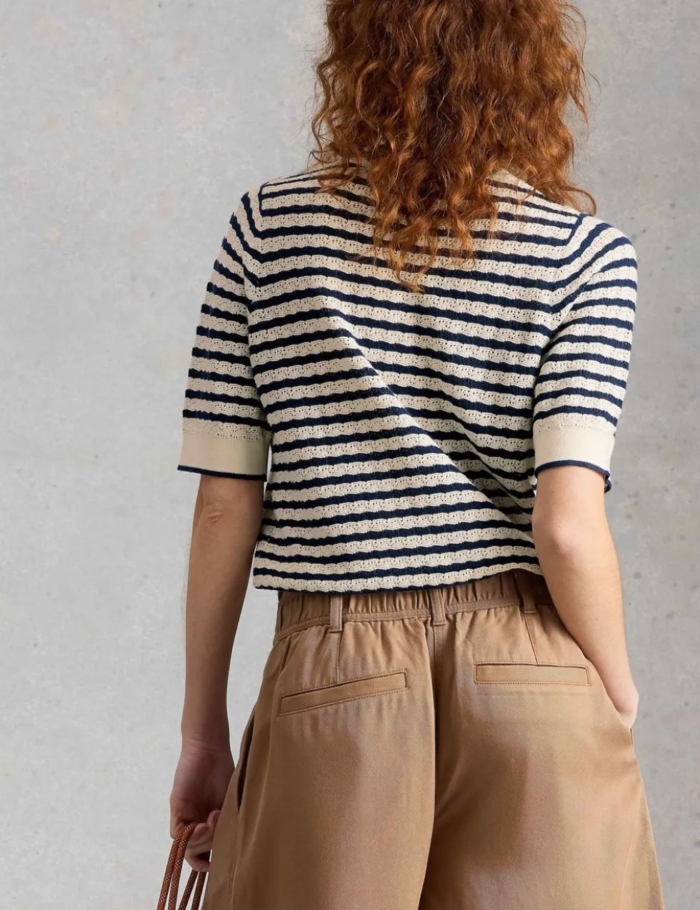 Pure Cotton Pointelle Knitted T-Shirt