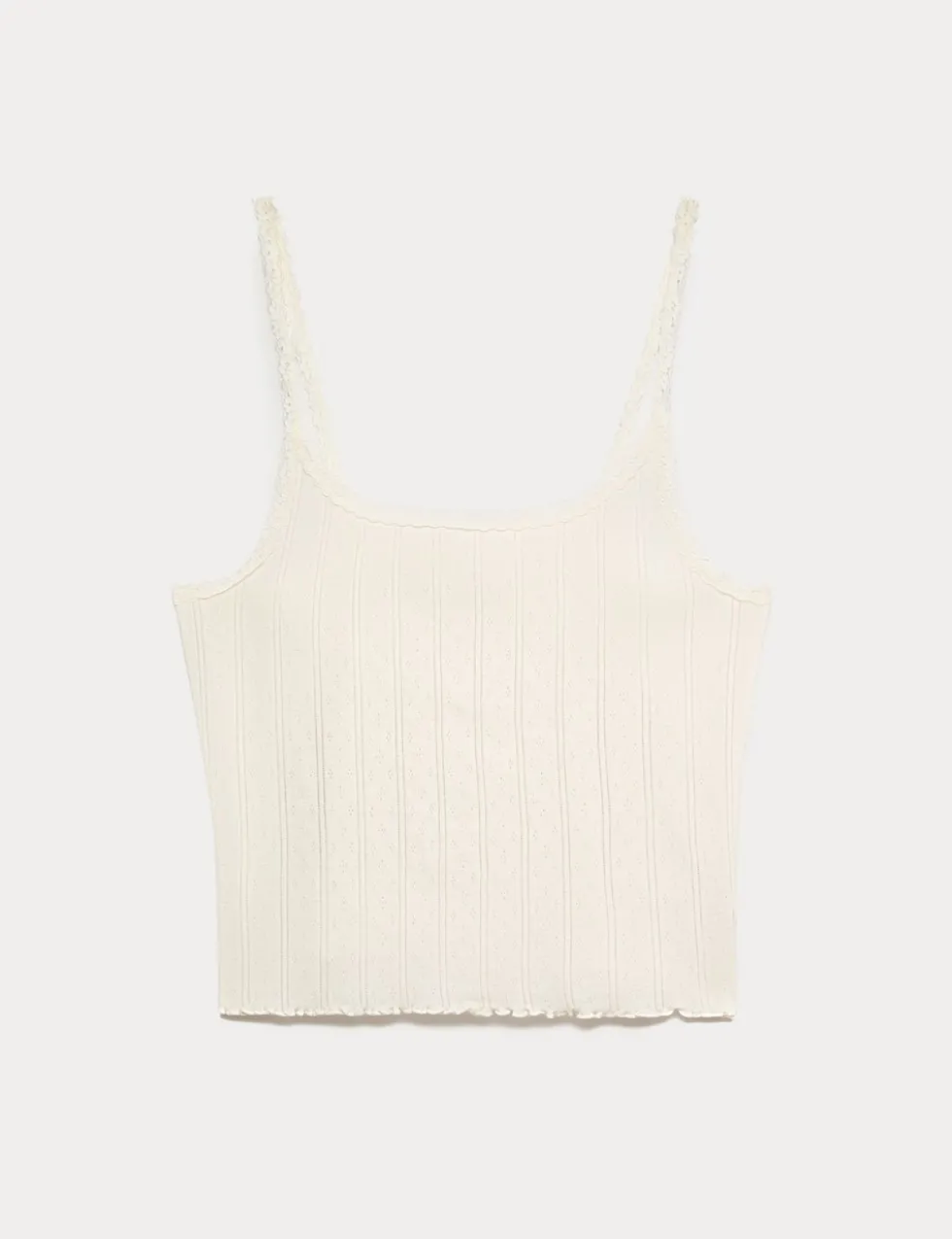 Pure Cotton Pointelle Lace Cami Pyjama Top