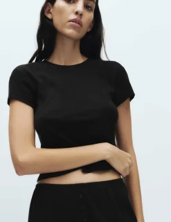 Pure Cotton Pointelle Pyjama Top
