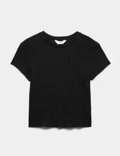 Pure Cotton Pointelle Pyjama Top