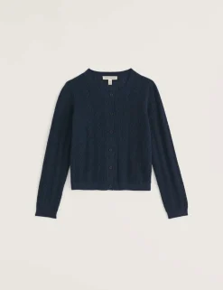 Pure Cotton Pointelle Relaxed Cardigan