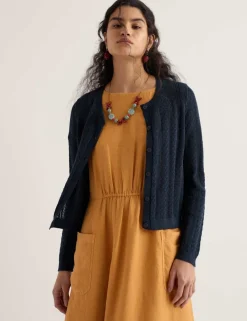 Pure Cotton Pointelle Relaxed Cardigan