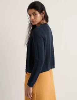 Pure Cotton Pointelle Relaxed Cardigan