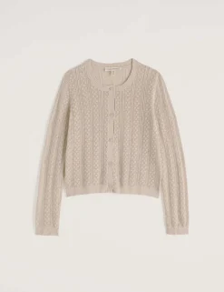 Pure Cotton Pointelle Relaxed Cardigan