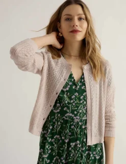 Pure Cotton Pointelle Relaxed Cardigan